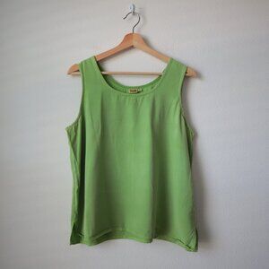 Tianello Bright Lime Sleeveless Scoop Neck Tank
